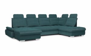 Cremona X-Large Corner Sofa - soft velur turquoise
