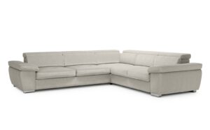 Rosso Large Corner Sofa - soft velur silver